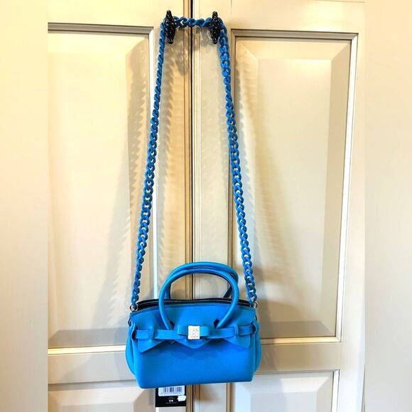 Save My Bag Electric Blue Satchel/Crossbody with Bow Detail - Picture 3 of 7